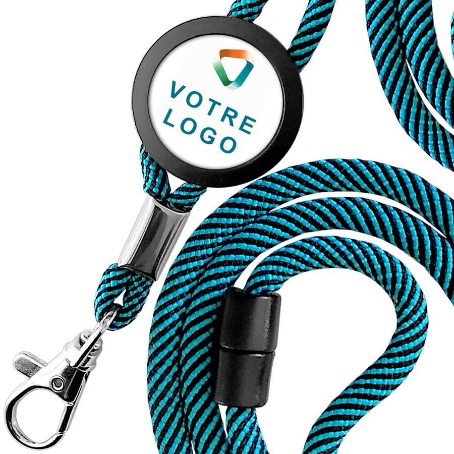 Zoom sur le tour de cou publicitaire personnalisé