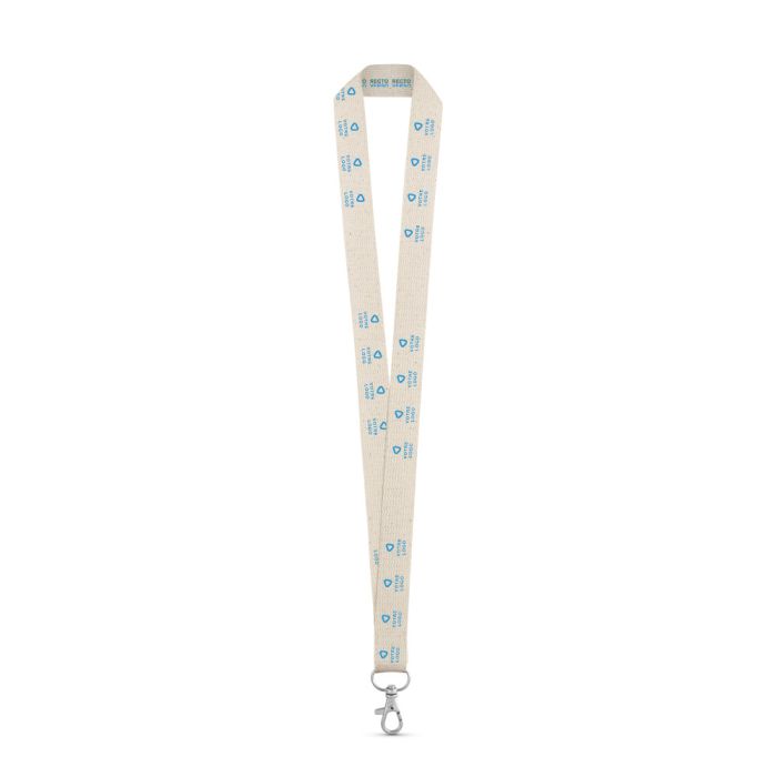 Lanyard publicitaire 100% coton beige 480mm luxe