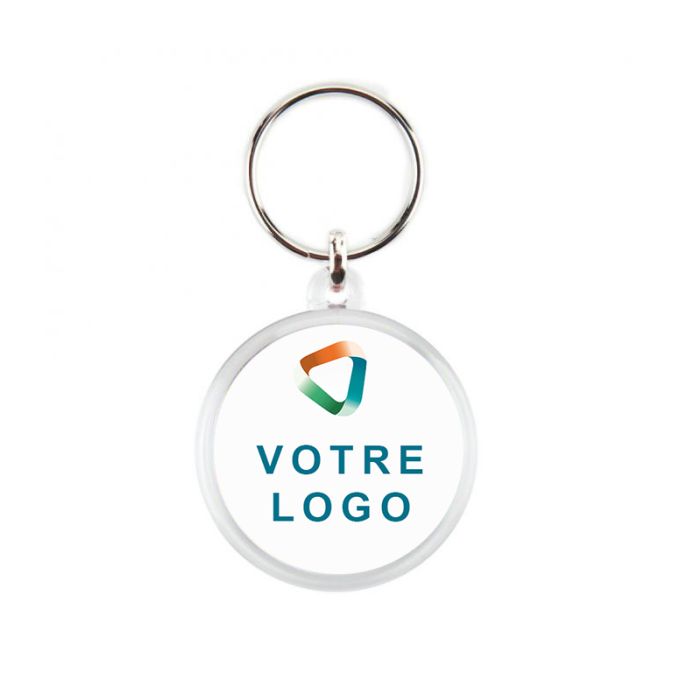 Ensemble de flans porte-clés en acrylique, vrac rond transparent