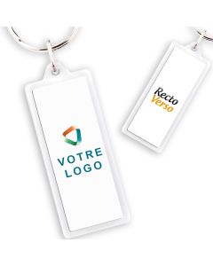 Porte cles cristal rectangle 50x18 on