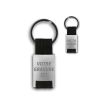 Porte clés métal tissu gravé double face noir - hover off