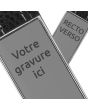 Porte-clés simili cuir et métal gravé