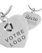 Porte clés métal coeur