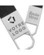 Porte-clés publicitaire Simili cuir et métal avec mousqueton luxe -on