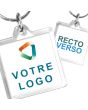 Porte-clé publicitaire Acrylique Carre 32 mm - on
