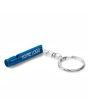 Porte-clé publicitaire métal brillant et sifflet - bleu