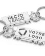 porte-clé publicitaire métal en forme de camion recto verso - on