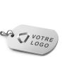 porte-clef publicitaire en forme de plaque militaire métal - on
