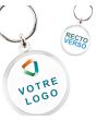 Porte-clés promotionnel photo rond acrylique recto-verso