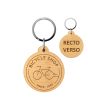 Porte clés publicitaire bois gravé rond 40mm