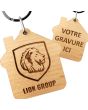 Porte clés publicitaire bois gravé maison - on