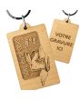 Porte clés publicitaire bois gravé rectangle 35x55 mm - on