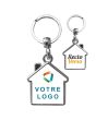 Porte clés publicitaire métal maison personnalisé double face - on