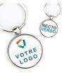 Porte-clés publicitaire photo métal rond recto-verso