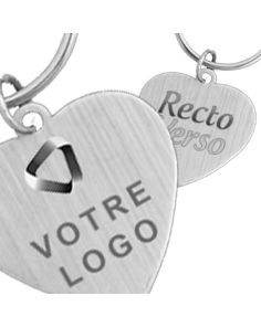 Porte clés métal coeur