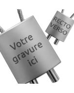 Porte-clés publicitaire gravé Métal façon cadenas cable -on
