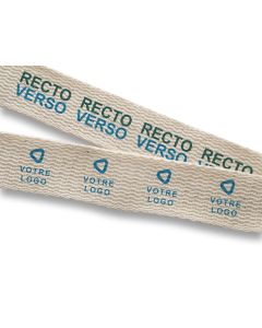 Lanyard publicitaire 100% coton beige 510mm luxe avec sécurité
