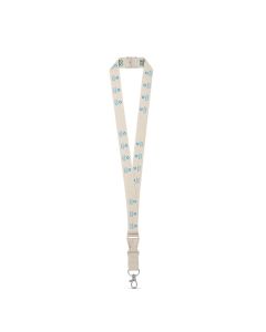 Lanyard publicitaire 100% coton beige 510mm luxe avec sécurité