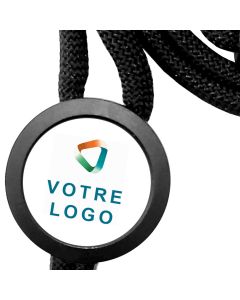 Lanyard tour de cou publicitaire - cordon noir