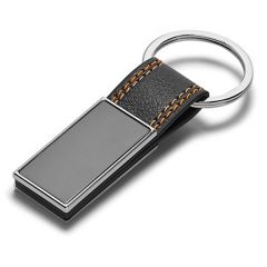 Porte-clés Simili cuir et métal noir