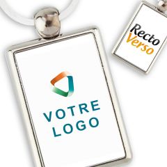 Porte Clef publicitaire Métal Rectangle 40*25 Recto Verso