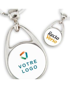 Porte Clef publicitaire Métal Goutte Ouverte double face