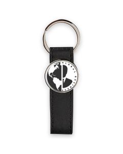 porte clés publicitaire cuir et rond métal