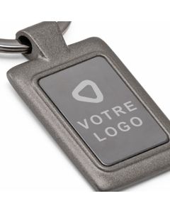 porte-clef publicitaire en métal noir mat luxe