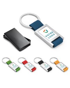 Photo de toutes les couleurs du modèle du porte clef en métal et tissu