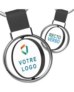 porte-clef publicitaire rotatif en métal