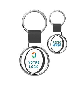 porte-clef publicitaire rotatif en métal 