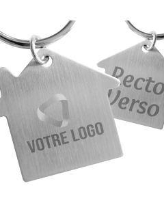 Porte-clefs publicitaire maison fin