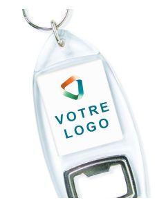 Porte-clés décapsuleur photo acrylique recto-verso