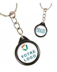 Porte-clés promotionnel pendentif rond recto-verso