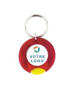 Porte Clé jeton caddie pratique multicolore - Objet publicitaire