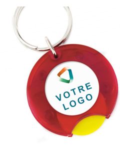 Porte-clés publicitaire acrylique rond avec jeton