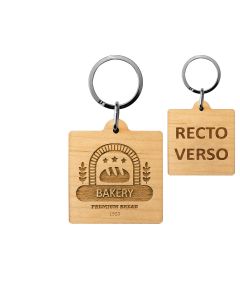 Porte-clés en bois personnalisable - Goodies publicitaires chez Kadopro