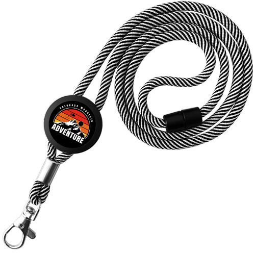 lanyard porte-clés personnalisé publicitaire gris logo entreprise 